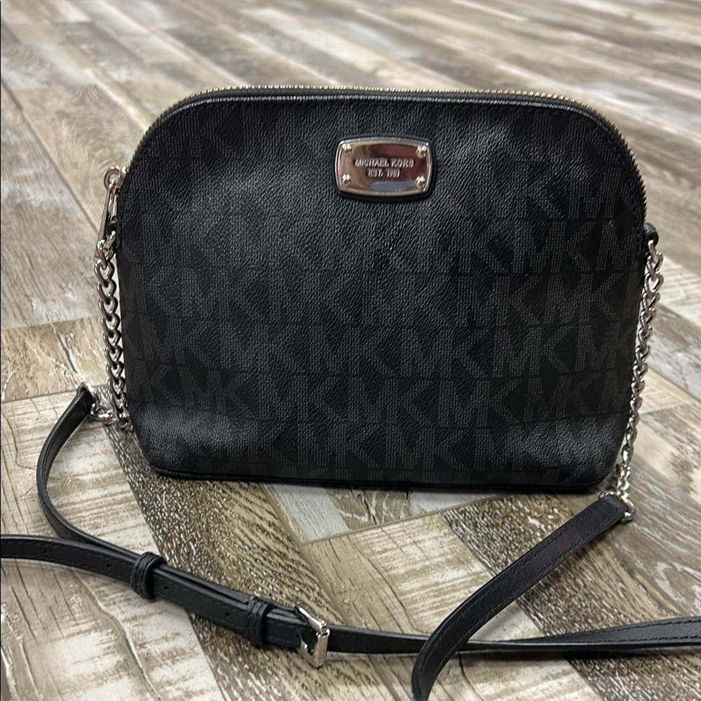 Michael Kors Black Crossbody Bag with Signature Monogram
